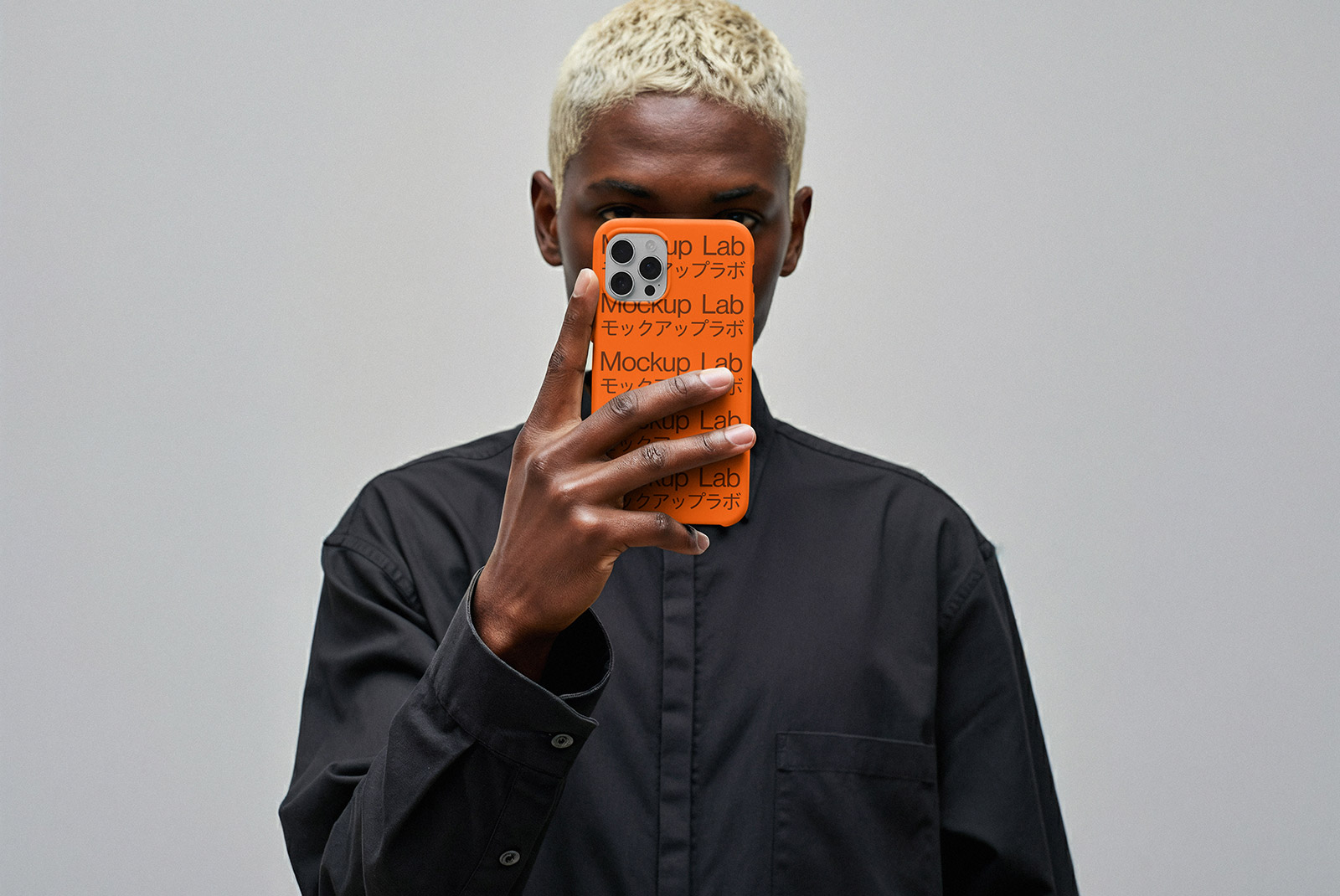 Front view of a phone cover mockup, showcasing a custom design on a flat surface.